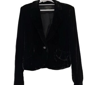 BCBG Black Velvet Tailored Blazer